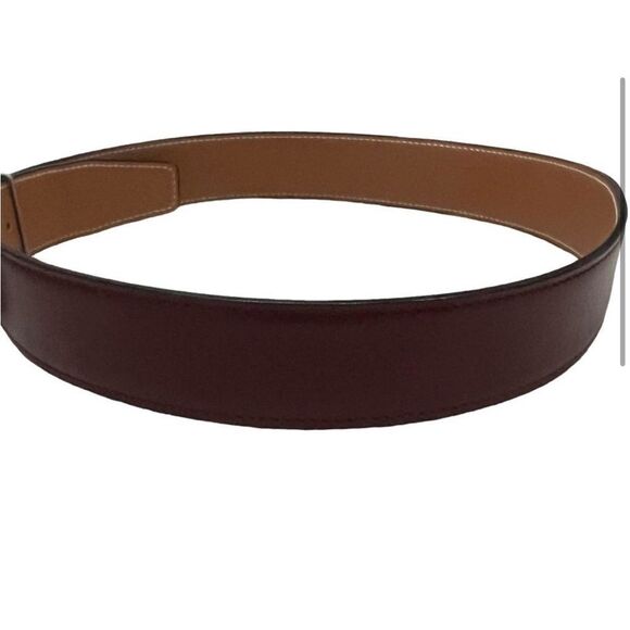 HERMES Constance: Red Burgundy/Brown Reversible Belt 70 - Picture 7 of 10